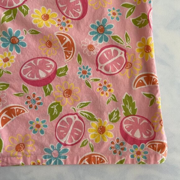 Dress Barn Pink Fruit & Floral Print Retro Preppy Sleeveless Blouse - Picture 3 of 5